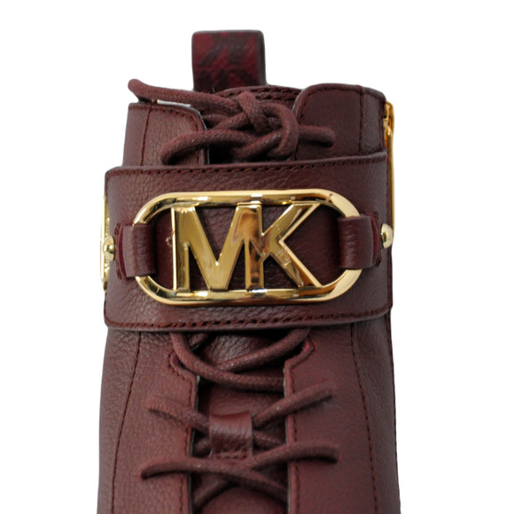 Michael Kors Kincaid Leather Combat Boot Lace Up Bootie Merlot 6/6.5/7/7.5/8 Nib - Picture 9 of 11